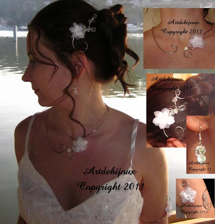 montage blanc irisé mariage mariée